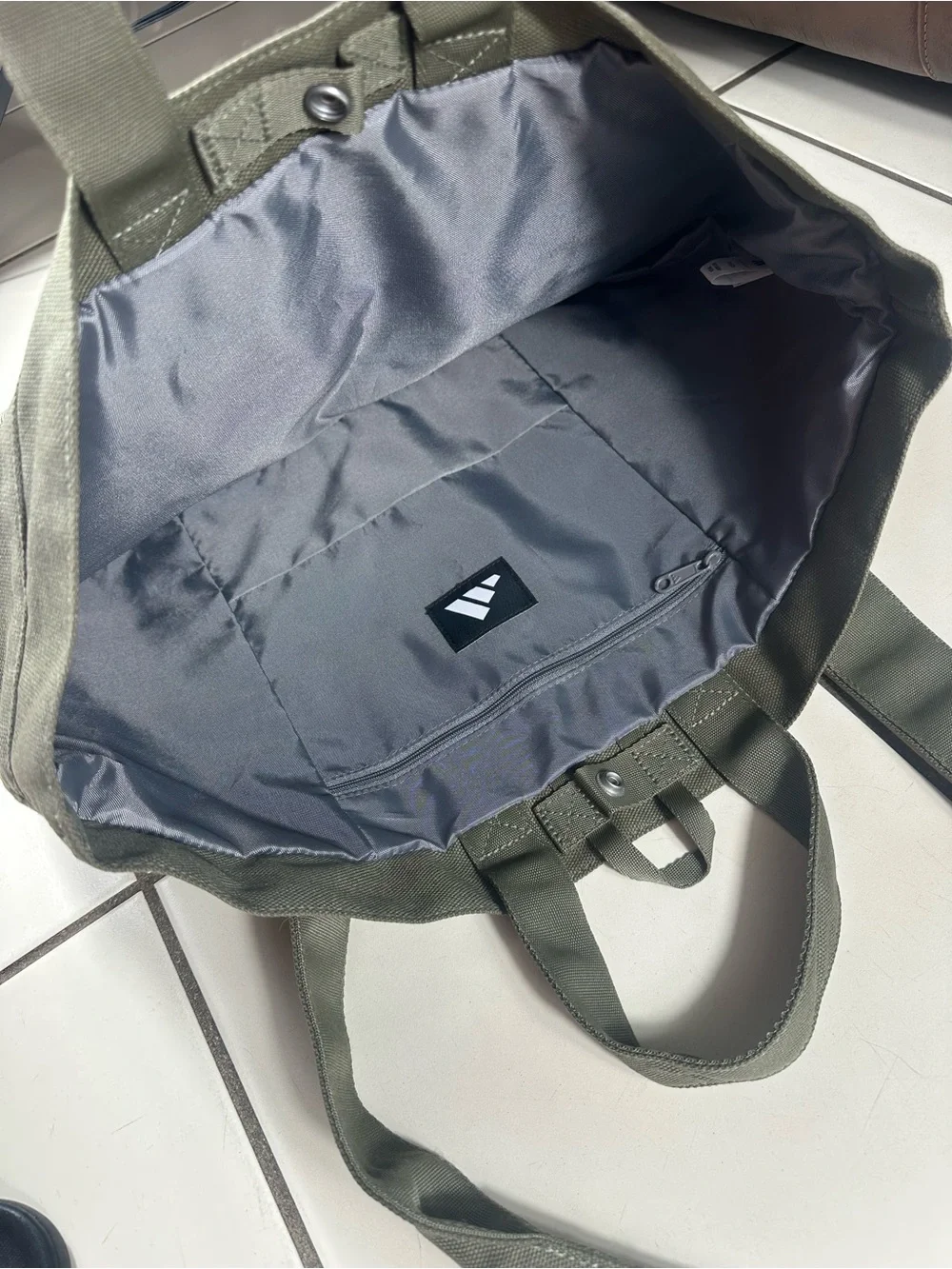adidas Men Olive Canvas Messenger Tote Bag